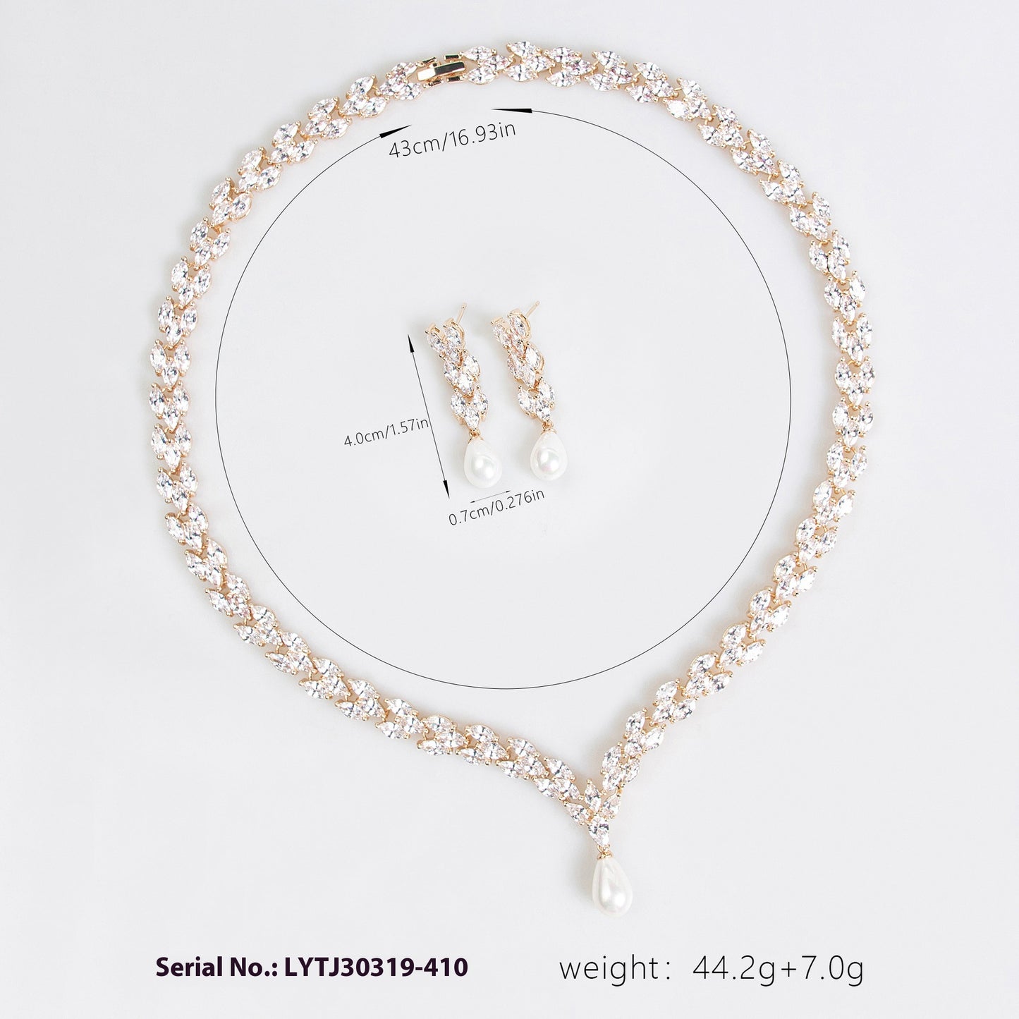 Light Luxury Zircon Pearl Pendant Necklace for Women, Luxurious European and American Style, Suitable for Formal Occasions and Social Events ins Wind Earrings Set Wholesale
