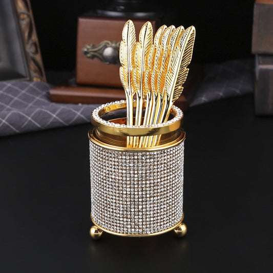 Coffee Spoon Storage Box Set Middle Eastern Arabic Western Restaurant Knife Fork Spoon Chopstick Holder Dessert Tea Spoon Cutlery Tube