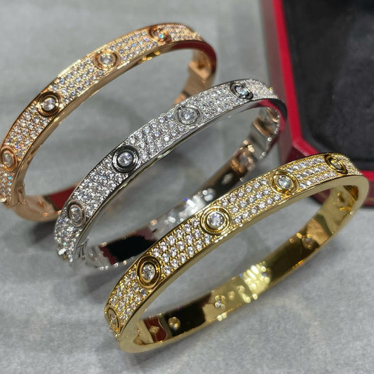 Niche Jewelry Craftsmanship V High-quality goods CNC Fully Engraved tian Full Diamond Bracelet with Clasp for Women