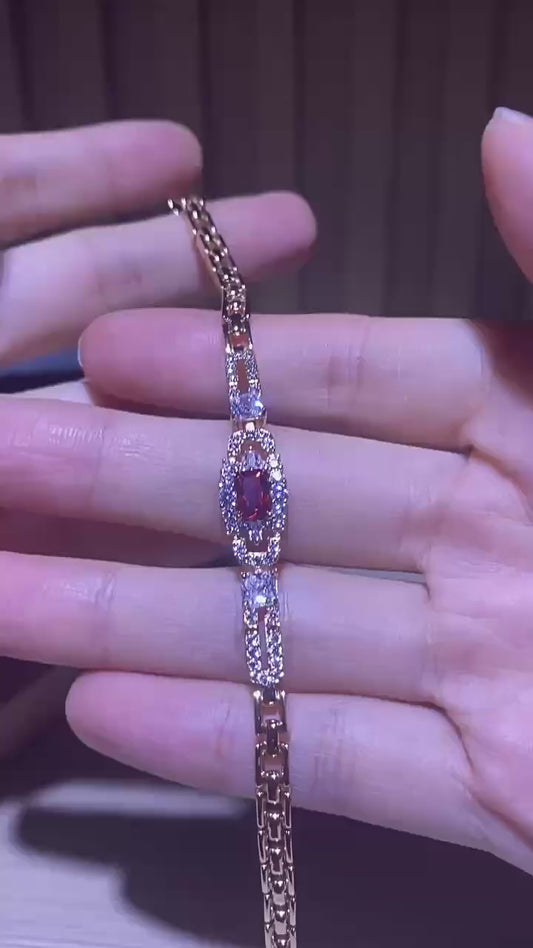 Copper Inlaid Zircon Bracelet European and American Style Brilliant Fire Color High-end Light Luxury Bracelet for Women Horseshoe Buckle Inlaid Diamond Bracelet
